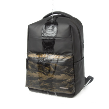 2020 New nylon leather black sport  backpacks bookbags men smart  office back pack waterproof school bag custom logo